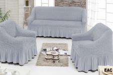 Чехол для мягкой мебели ( на диван + 2 кресла) (диз.: 216 серый) 
