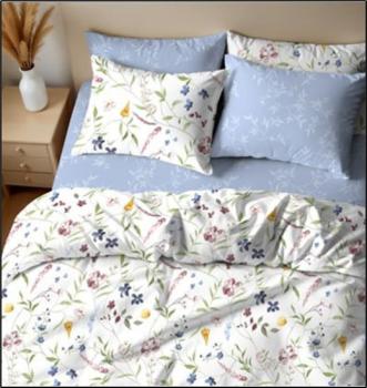Постельное белье из перкали "Ренессанс" 2,0 сп. с Евро (диз.: 20378-1 Лилиан+71156-4) КРП20е