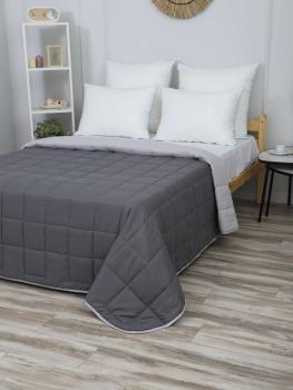 Покрывало "Фиона" стеганое (квадрат, 150г) 200*220 (диз.: 13 графит-серый) ПФ Покрывало "Фиона" стеганое (квадрат, 150г) 200*220 (диз.: 13 графит-серый) ПФ