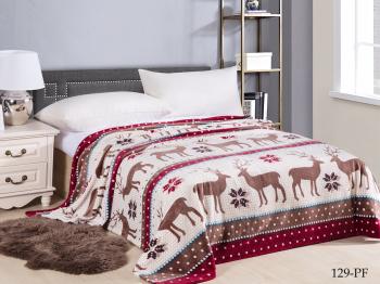 Плед &quot;Велсофт&quot; Новогодний 1,5 сп. (диз.: 129) ПВ