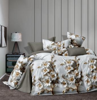 Постельное белье из поплина "Наслаждение" 3Д Евро 200*215 (диз.: 8063) КНПЕД