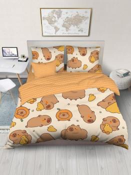 Постельное белье из поплина &quot;Радуга&quot; (нав. 70/70 1 шт.) (диз.: 500314-1 Капи Кач+500292-1) КНБС