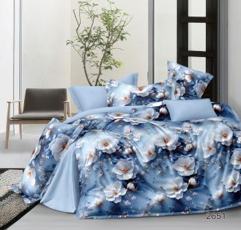 Постельное белье из сатина "Стелла" (пакет ПВХ) 1,5 сп. (диз.: 2651) КСВС