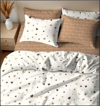 Постельное белье из перкали "Ренессанс" 2,0 сп. (диз.: 20194-1 Валентинка+20242-2) КРП20