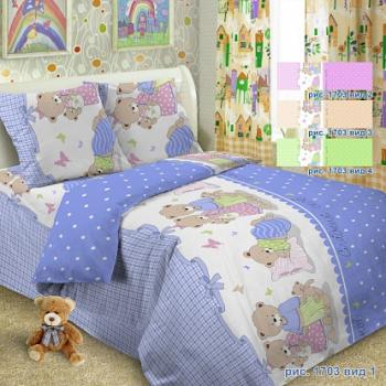 Постельное белье из поплина &quot;Сказочная страна&quot; 110*140 (диз.: 1703-1) КП