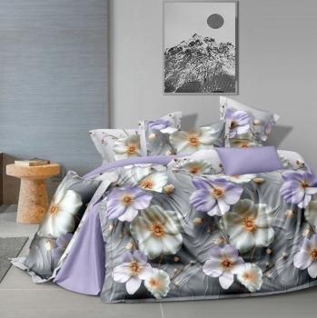 Постельное белье из сатина "Стелла" (пакет ПВХ) 1,5 сп. (диз.: 2677) КСВС