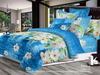 Постельное белье из поплина "Конфесса" Семейный (диз.: РК109 Лагуна) 