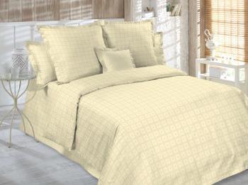 Постельное белье из страйп-сатина &quot;Мирослава&quot; Евро 200*220  (нав. 50*70 и 70*70 диз.: 4 Шампань) КССС