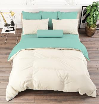 Постельное белье из поплина однотонного "Конфесса" 200*220 (диз.: молочный+тиффани) 