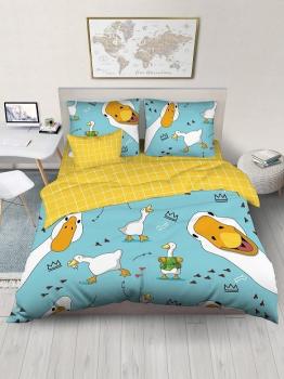 Постельное белье из поплина &quot;Радуга&quot; (нав. 70/70 1 шт.) (диз.: 500098-1 Crazy goose+10309-3) КНБС