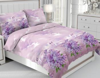 Постельное белье из бязи 125 г/м2 "Наслаждение" Евро (диз.: 70388-1 Лебеди на закате) КНБЕ