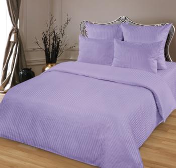 Постельное белье из страйп-сатина "Мирослава" 2,0 сп. с Евро (нав. 50*70 и 70*70 диз.: Фиалка) КССС