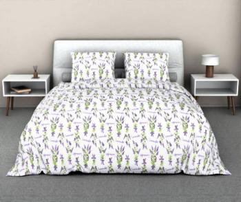 Постельное белье из бязи 125 г/м2 &quot;Наслаждение&quot; 1,5 сп. (диз.: 401 Лавандовый букет 9 бз) КНБС