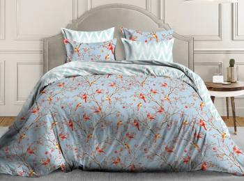 Постельное белье из перкали &quot;Ренессанс&quot; 1,5 сп. (диз.: 20016-1 Кардиналы) КРП15