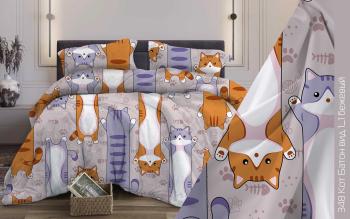 Постельное белье из бязи 125 г/м2 &quot;Сказочная страна&quot; 110*140 (диз.: 348 Кот Батон 1/1 бежевый) КБ