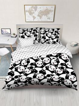 Постельное белье из поплина &quot;Радуга&quot; (нав. 70/70 1 шт.) (диз.: 500106-1 Пандатайм+500109-1) КНБС