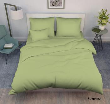 Постельное белье из поплина однотонного "Конфесса" 200*220 (диз.: олива) 