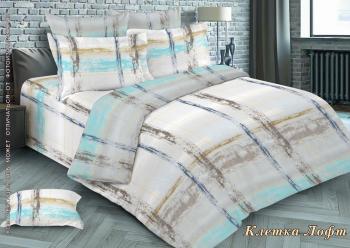 Постельное белье из перкали "Ренессанс" Евро (диз.: Клетка Лофт) КРПе