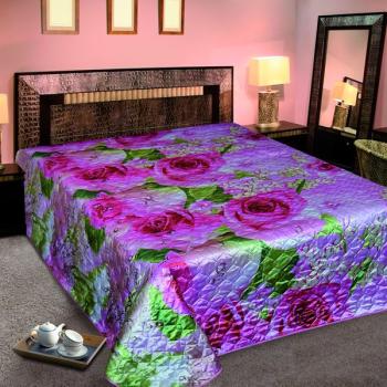 Покрывало РТ  "Шелк" ультрастеп пэ 180*220 (диз.: 1242 Розы) ПШ