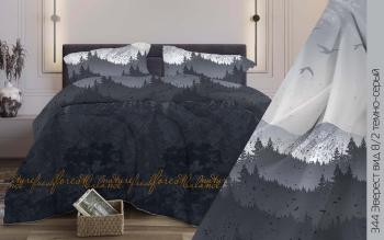 Постельное белье из бязи 125 г/м2 "Наслаждение" 2,0 сп. (диз.: 344 Эверест 8/2 темно-серый) КНБ