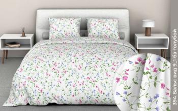 Постельное белье из бязи 125 г/м2 "Наслаждение" 1,5 сп. (диз.: 394 Вальс 9/1 бз голубой) КНБС