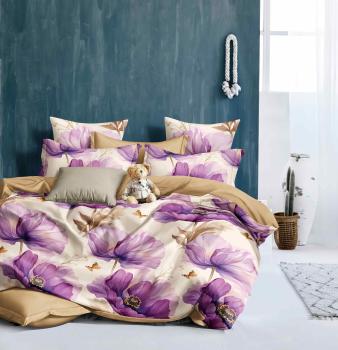 Постельное белье из сатина "Стелла" (пакет ПВХ) Евро 200*220 (диз.: 2676) КВСNoris