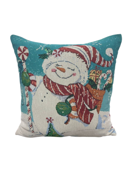 Думка &quot;Новогодняя&quot; гобелен 50*50 (диз.: 31 Снеговик с подарками) ДВЭ