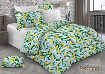 Постельное белье из перкали "Ренессанс" 1,5 сп. (диз.: Лимоны) КРП15