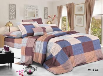 Постельное белье из поплина "Конфесса" 2,0 сп. с Евро (диз.: WB34) 