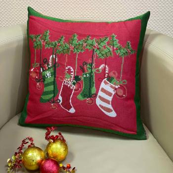 Думка "Новогодняя" гобелен 50*50 (диз.: 3 Сапожки) ДВЭ