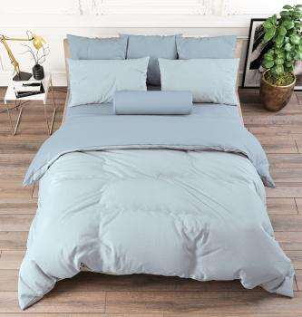 КПБ поплин однотонный "Confessa" 2,0 сп. (диз.: сероголубой+голубой) 