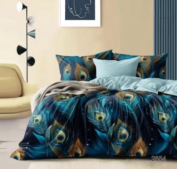 Постельное белье из сатина "Стелла" (пакет ПВХ) 1,5 сп. (диз.: 2654) КСВС