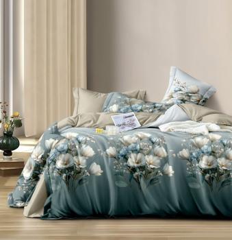 Постельное белье из сатина "Стелла" (пакет ПВХ) 1,5 сп. (диз.: 2714) КСВС