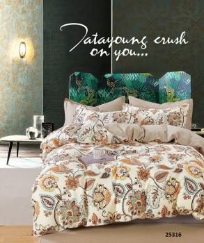 Постельное белье из сатина "Стелла" (пакет ПВХ) Евро 200*220 (диз.: 25316) КВСNoris