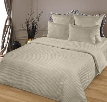 Постельное белье из страйп-сатина &quot;Мирослава&quot; 1,5 сп. (нав. 70*70  диз.: Миндаль) КССС