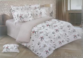 Постельное белье из перкали &quot;Ренессанс&quot; 2,0 сп. (диз.: Коты в Париже) КРП20