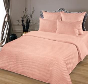 Постельное белье из страйп-сатина &quot;Мирослава&quot; 1,5 сп. (нав. 70*70  диз.: Персик) КССС
