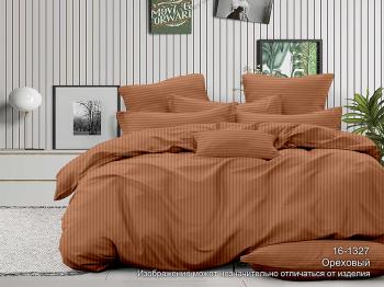 Постельное белье из страйп-сатина &quot;Мирослава&quot; 1,5 сп. (нав. 70*70  диз.: Ореховый) КССС