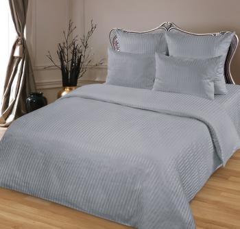 Постельное белье из страйп-сатина &quot;Мирослава&quot; 1,5 сп. (нав. 70*70  диз.: Серебро) КССС