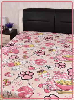 Постельное белье из бязи 125 г/м2 &quot;Сказочная страна&quot; 110*140 (диз.: 386 Табо лапка 7/1 розовый) КБ