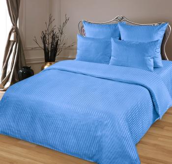 Постельное белье из страйп-сатина "Мирослава" 1,5 сп. (нав. 70*70  диз.: Сапфир) КССС Постельное белье из страйп-сатина "Мирослава" 1,5 сп. (нав. 70*70  диз.: Сапфир) КССС