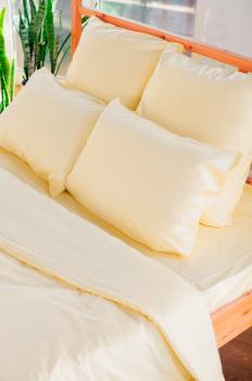 Постельное белье из сатина &quot;Камелия&quot; 2,0 сп. с Евро (нав. 50*70 и 70*70 диз.: Шампань) КССС