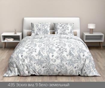 Постельное белье из бязи 125 г/м2 "Наслаждение" 2,0 сп. (диз.: 435 Эскиз 9 бело-земельный) КНБ