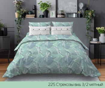 Постельное белье из бязи 125 г/м2 "Наслаждение" 1,5 сп. (диз.: 225 Стрекозы 3/2 мятный) КНБС Постельное белье из бязи 125 г/м2 "Наслаждение" 1,5 сп. (диз.: 225 Стрекозы 3/2 мятный) КНБС