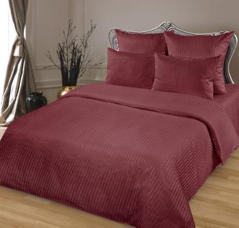 Постельное белье из страйп-сатина &quot;Мирослава&quot; 1,5 сп. (нав. 70*70  диз.: Бордо) КССС