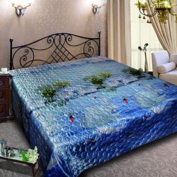 Покрывало  &quot;Шелк&quot; РТ ультрастеп спанбонд 200*220 (диз.: 663 Лебединое озеро) ПШ-200*220