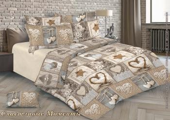 Постельное белье из перкали &quot;Ренессанс&quot; 1,5 сп. (диз.: Счастливые Моменты) КРП15