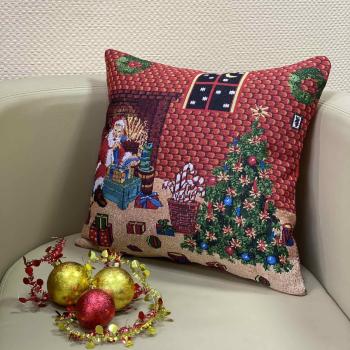 Думка &quot;Новогодняя&quot; гобелен 50*50 (диз.: 6 У камина) ДВЭ