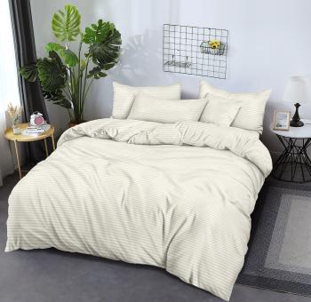 Постельное белье из страйп-сатина "Мирослава" Евро 200*220  (нав. 50*70 и 70*70 диз.: Топленое молоко) КССС