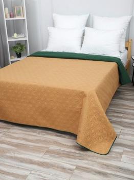 Покрывало &quot;Фиона&quot; устеп 140*215 (диз.: Зелено-горчичный) ПФ